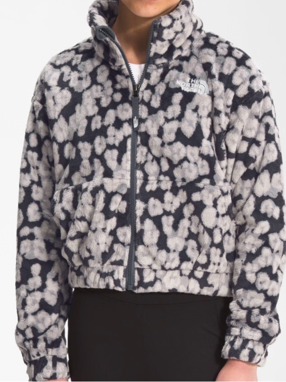 The North Face Leopard Fleece Jacket - Black & Cream